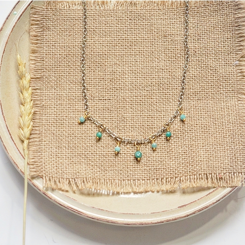 ARTISAN BOHO TWO TONE GRMSTONE NECKLACE